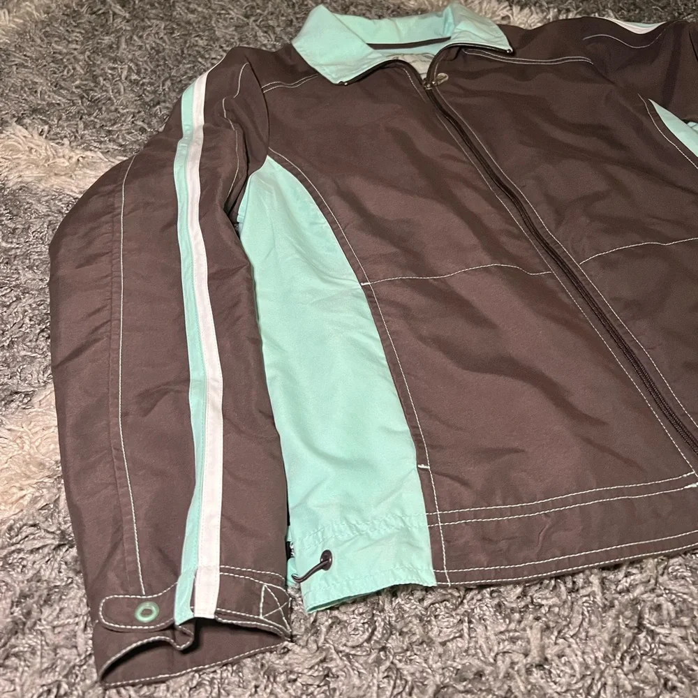 GreenTea Chocolate and Aqua Ski Jacket - Picture 2 of 8